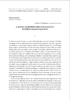 O jasnej i powierzchownej znajomości konwencji genologicznej = On clear and superficial knowledge of a genre convention