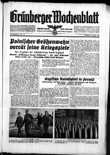 Grünberger Wochenblatt: Zeitung für Stadt und Land, No. 193. ( 21. August 1939)