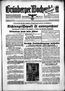 Grünberger Wochenblatt: Zeitung für Stadt und Land, No. 196. ( 24. August 1939)