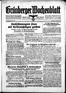 Grünberger Wochenblatt: Zeitung für Stadt und Land, No. 200. ( 28. August 1939)