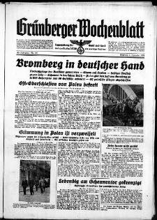 Grünberger Wochenblatt: Zeitung für Stadt und Land, No. 207. ( 6. September 1939)