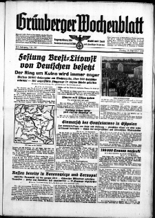 Grünberger Wochenblatt: Zeitung für Stadt und Land, No. 217. ( 18. September 1939)