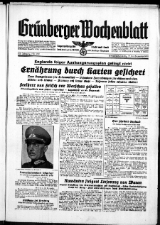 Grünberger Wochenblatt: Zeitung für Stadt und Land, No. 222. ( 23./ 24. September 1939)