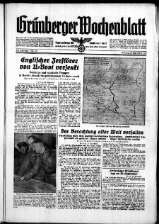 Grünberger Wochenblatt: Zeitung für Stadt und Land, No. 223. ( 25. September 1939)