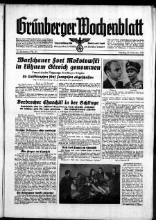 Grünberger Wochenblatt: Zeitung für Stadt und Land, No. 224. ( 26. September 1939)