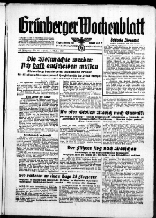 Grünberger Wochenblatt: Zeitung für Stadt und Land, No. 233. ( 6. Oktober 1939)