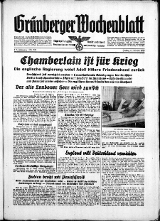 Gr&uuml;nberger Wochenblatt: Zeitung f&uuml;r Stadt und Land, No. 239. ( 13. Oktober 1939)