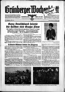 Grünberger Wochenblatt: Zeitung für Stadt und Land, No. 244. ( 19. Oktober 1939)