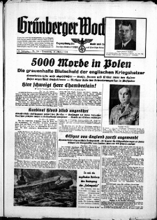 Grünberger Wochenblatt: Zeitung für Stadt und Land, No. 250. ( 26. Oktober 1939)