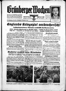 Grünberger Wochenblatt: Zeitung für Stadt und Land, No. 255. ( 1. November 1939)