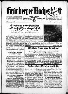 Grünberger Wochenblatt: Zeitung für Stadt und Land, No. 256. ( 2. November 1939)