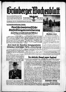 Grünberger Wochenblatt: Zeitung für Stadt und Land, No. 258. ( 4./5. November 1939)