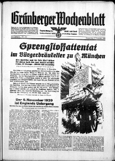 Grünberger Wochenblatt: Zeitung für Stadt und Land, No. 262. ( 9. November 1939)