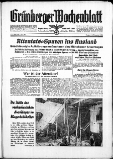 Grünberger Wochenblatt: Zeitung für Stadt und Land, No. 263. ( 10. November 1939)