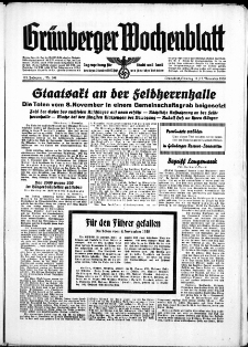 Grünberger Wochenblatt: Zeitung für Stadt und Land, No. 264. ( 11./ 12. November 1939)