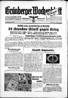 Grünberger Wochenblatt: Zeitung für Stadt und Land, No. 268. ( 16. November 1939)