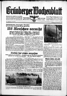 Gr&uuml;nberger Wochenblatt: Zeitung f&uuml;r Stadt und Land, No. 271. ( 20. November 1939)
