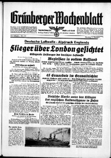 Grünberger Wochenblatt: Zeitung für Stadt und Land, No. 272. ( 21. November 1939)