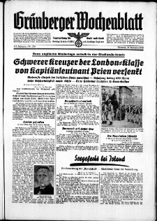 Grünberger Wochenblatt: Zeitung für Stadt und Land, No. 279. ( 29. November 1939)