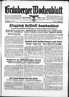 Grünberger Wochenblatt: Zeitung für Stadt und Land, No. 281. ( 1. Dezember 1939)