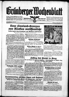 Grünberger Wochenblatt: Zeitung für Stadt und Land, No. 283. ( 4. Dezember 1939)