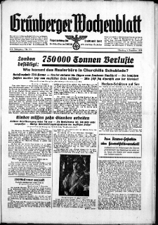 Grünberger Wochenblatt: Zeitung für Stadt und Land, No. 284. ( 5. Dezember 1939)