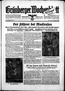 Gr&uuml;nberger Wochenblatt: Zeitung f&uuml;r Stadt und Land, No. 286. ( 7. Dezember 1939)