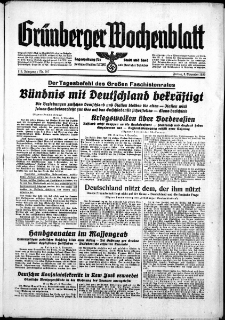 Grünberger Wochenblatt: Zeitung für Stadt und Land, No. 287. ( 8. Dezember 1939)