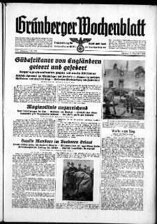 Grünberger Wochenblatt: Zeitung für Stadt und Land, No. 289. ( 11. Dezember 1939)