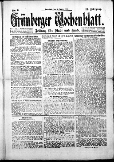 Grünberger Wochenblatt: Zeitung für Stadt und Land, No. 8. (10. Januar 1920)