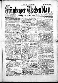 Grünberger Wochenblatt: Zeitung für Stadt und Land, No. 40. (17. Februar 1920)