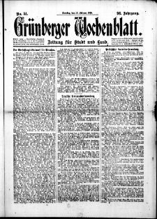 Grünberger Wochenblatt: Zeitung für Stadt und Land, No. 51. (29. Februar 1920)