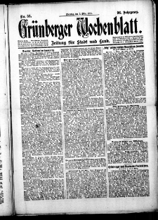 Grünberger Wochenblatt: Zeitung für Stadt und Land, No. 58. (9. März 1920)