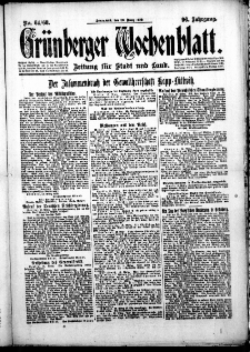 Grünberger Wochenblatt: Zeitung für Stadt und Land, No. 64/68. (20. März 1920)