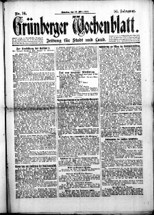 Grünberger Wochenblatt: Zeitung für Stadt und Land, No. 76. (30. März 1920)