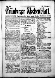 Grünberger Wochenblatt: Zeitung für Stadt und Land, No. 136. (12. Juni 1920)