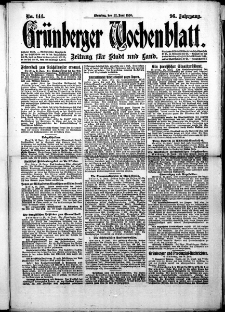 Grünberger Wochenblatt: Zeitung für Stadt und Land, No. 144. (22. Juni 1920)