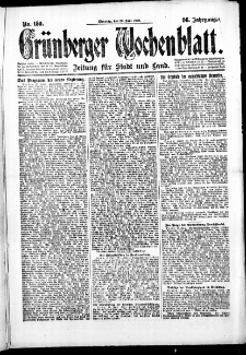 Grünberger Wochenblatt: Zeitung für Stadt und Land, No. 150. (29. Juni 1920)
