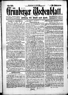 Grünberger Wochenblatt: Zeitung für Stadt und Land, No. 152. (1. Juli 1920)