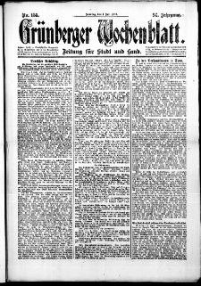 Grünberger Wochenblatt: Zeitung für Stadt und Land, No. 155. (4. Juli 1920)