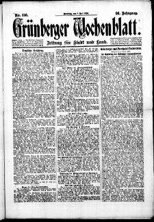 Grünberger Wochenblatt: Zeitung für Stadt und Land, No. 156. (6. Juli 1920)