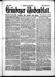 Grünberger Wochenblatt: Zeitung für Stadt und Land, No. 163. (14. Juli 1920)