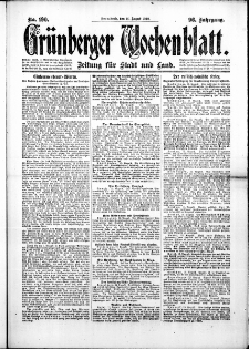 Grünberger Wochenblatt: Zeitung für Stadt und Land, No. 190. (14. August 1920)