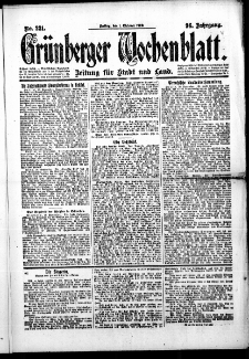 Grünberger Wochenblatt: Zeitung für Stadt und Land, No. 231. (1. Oktober 1920)