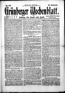 Grünberger Wochenblatt: Zeitung für Stadt und Land, No. 240. (12. Oktober 1920)