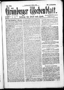 Grünberger Wochenblatt: Zeitung für Stadt und Land, No. 246. (19. Oktober 1920)