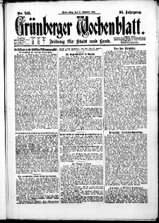 Grünberger Wochenblatt: Zeitung für Stadt und Land, No. 248. (21. Oktober 1920)