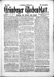 Grünberger Wochenblatt: Zeitung für Stadt und Land, No. 250. (23. Oktober 1920)