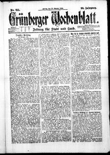 Grünberger Wochenblatt: Zeitung für Stadt und Land, No. 255. (29. Oktober 1920)