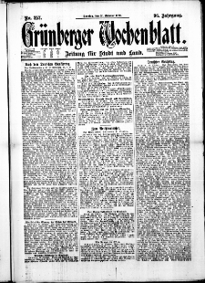 Grünberger Wochenblatt: Zeitung für Stadt und Land, No. 257. (31. Oktober 1920)